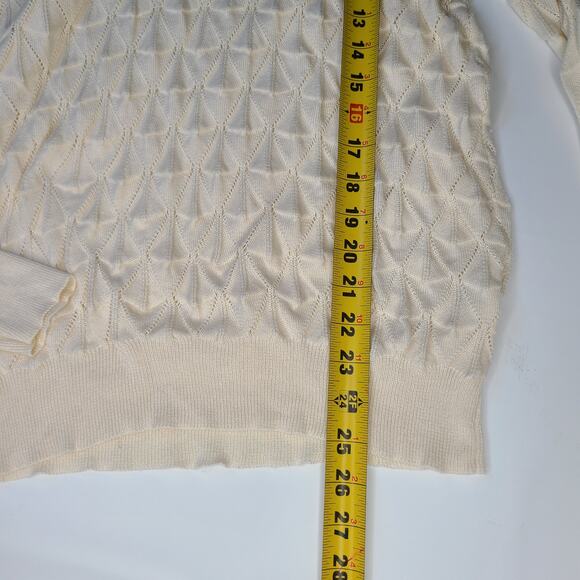 ModCloth Women's Lively Textered Ivory Long Sleeve Top Size Large - Picture 8 of 9